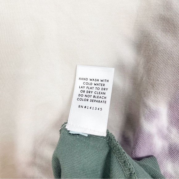 Daydreamer Dusty Rose Tie Dye Crewneck Long Sleeve Crop Tee - Picture 6 of 9